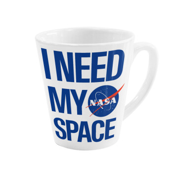 I need my space, Κούπα κωνική Latte Λευκή, κεραμική, 300ml