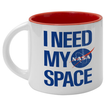 I need my space, Κούπα κεραμική 400ml Λευκή/Κόκκινη