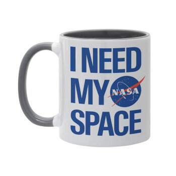I need my space, Mug colored grey, ceramic, 330ml