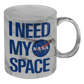 I need my space, Mug ceramic marble style, 330ml