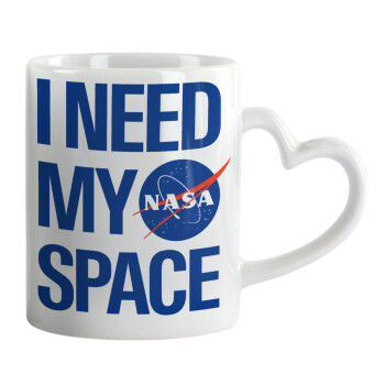I need my space, Mug heart handle, ceramic, 330ml