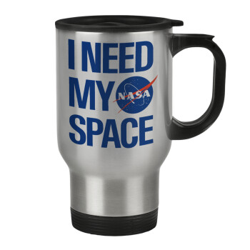 I need my space, Stainless steel travel mug with lid, double wall 450ml