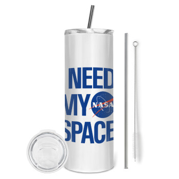 I need my space, Tumbler stainless steel 600ml, with metal straw & cleaning brush