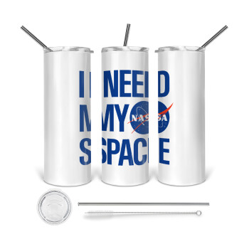 I need my space, Tumbler stainless steel 600ml, with metal straw & cleaning brush