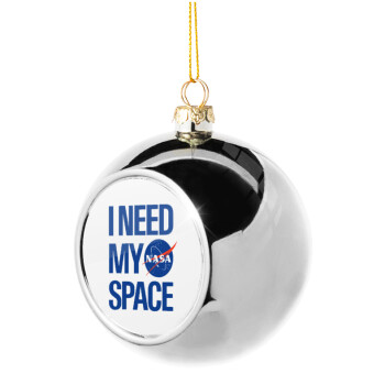 I need my space, Χριστουγεννιάτικη μπάλα δένδρου Ασημένια 8cm