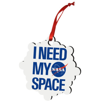 I need my space, Στολίδι Χριστουγεννιάτικο στολίδι snowflake ξύλινο 7.5cm