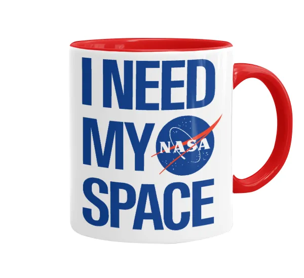 I need my space — Mug colored red, ceramic, 330ml