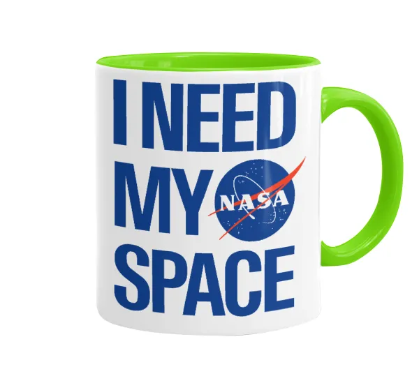 I need my space — Κούπα χρωματιστή βεραμάν, κεραμική, 330ml