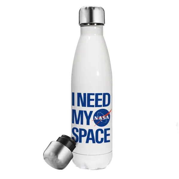 I need my space — Metal mug thermos White (Stainless steel), double wall, 500ml