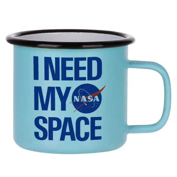 I need my space — Κούπα Μεταλλική εμαγιέ ΜΑΤ σιέλ 360ml