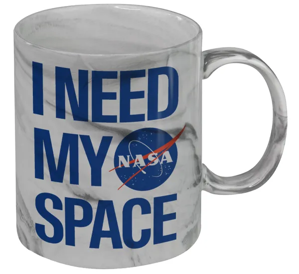 I need my space — Mug ceramic marble style, 330ml