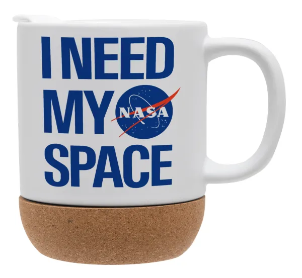 I need my space — Κούπα, κεραμική με βάση φελού και καπάκι (ΜΑΤ), 330ml