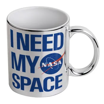 I need my space, Κούπα κεραμική, ασημένια καθρέπτης, 330ml
