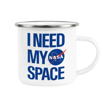 I need my space, Metallic enamel cup white 360ml