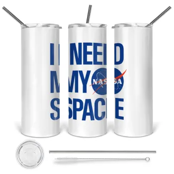 I need my space, Tumbler stainless steel 600ml, with metal straw & cleaning brush
