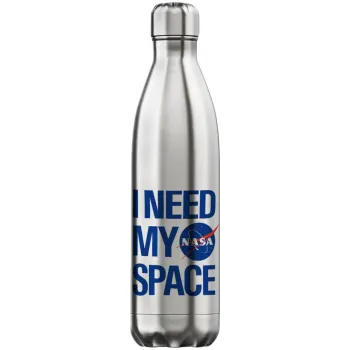 I need my space, Μεταλλικό παγούρι θερμός Inox (Stainless steel), διπλού τοιχώματος, 750ml