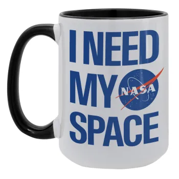 I need my space, Κούπα Mega 15oz, κεραμική Μαύρη, 450ml