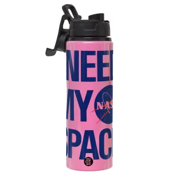 I need my space, Μεταλλικό παγούρι νερού με καπάκι ασφαλείας, αλουμινίου 850ml