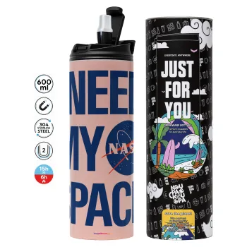 I need my space, Tumbler stainless steel PINK 600ml