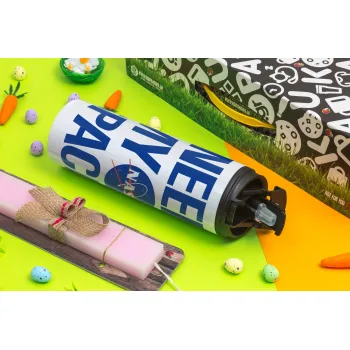 I need my space, Πασχαλινή Λαμπάδα με Travel Tumbler θερμό με διπλό καπάκι (600ml, BPA free) & κερί αρωματικό πλακέ (30cm) (ΡΟΖ)