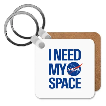 I need my space, Μπρελόκ Ξύλινο τετράγωνο MDF