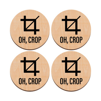 Oh Crop, ΣΕΤ x4 Σουβέρ ξύλινα στρογγυλά plywood (9cm)