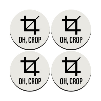 Oh Crop, SET of 4 round wooden coasters (9cm)