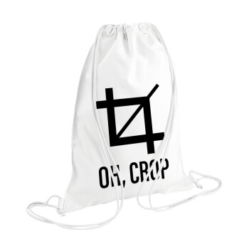 Oh Crop, Τσάντα πλάτης πουγκί GYMBAG λευκή (28x40cm)