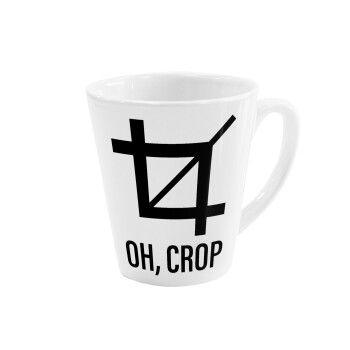 Oh Crop, Κούπα κωνική Latte Λευκή, κεραμική, 300ml