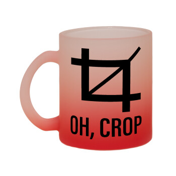 Oh Crop, Κούπα γυάλινη δίχρωμη με βάση το κόκκινο ματ, 330ml