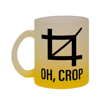 Oh Crop, Κούπα γυάλινη δίχρωμη με βάση το κίτρινο ματ, 330ml