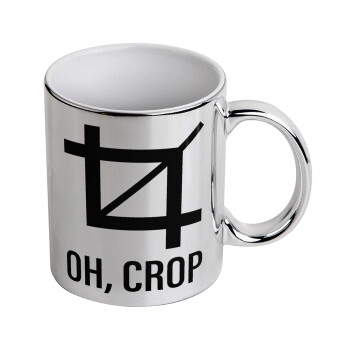 Oh Crop, Mug ceramic, silver mirror, 330ml