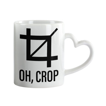 Oh Crop, Mug heart handle, ceramic, 330ml