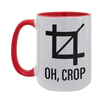 Oh Crop, Κούπα Mega 15oz, κεραμική Κόκκινη, 450ml