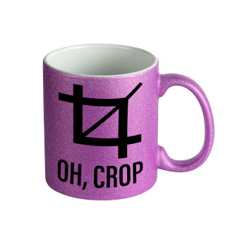 Oh Crop, Κούπα Μωβ Glitter που γυαλίζει, κεραμική, 330ml