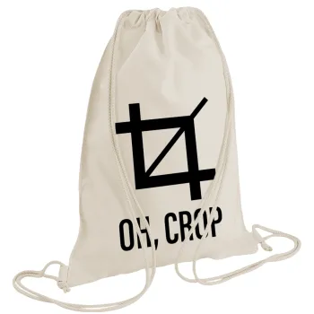 Oh Crop, Τσάντα πλάτης πουγκί GYMBAG natural (28x40cm)