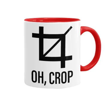 Oh Crop, Κούπα χρωματιστή κόκκινη, κεραμική, 330ml