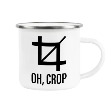 Oh Crop, Metallic enamel cup white 360ml