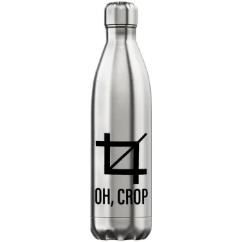 Oh Crop, Μεταλλικό παγούρι θερμός Inox (Stainless steel), διπλού τοιχώματος, 750ml