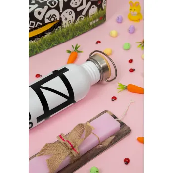 Oh Crop, Πασχαλινή Λαμπάδα με παγούρι μεταλλικό (620ml, stainless steel) & κερί αρωματικό πλακέ (30cm) (ΡΟΖ)