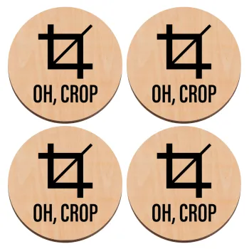 Oh Crop, ΣΕΤ x4 Σουβέρ ξύλινα στρογγυλά plywood (9cm)