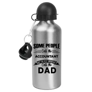 Some people call me accountant, Metallic water jug, Silver, aluminum 500ml