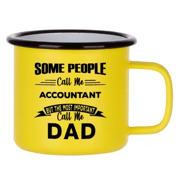 Some people call me accountant, Κούπα Μεταλλική εμαγιέ ΜΑΤ Κίτρινη 360ml