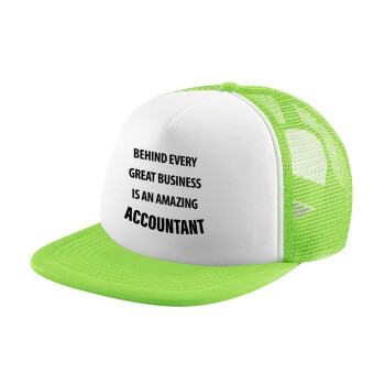 Behind every great business, Καπέλο Soft Trucker με Δίχτυ Πράσινο/Λευκό