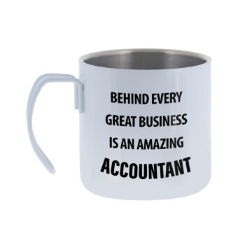 Behind every great business, Mug Stainless steel double wall 400ml