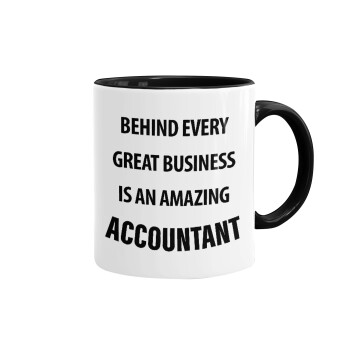 Behind every great business_mug.png, Κούπα χρωματιστή μαύρη, κεραμική, 330ml