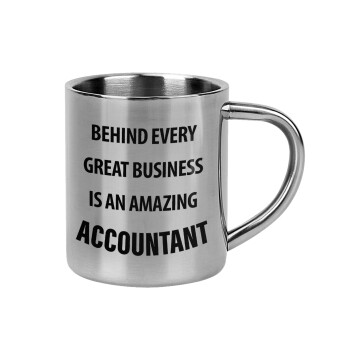 Behind every great business, Mug Stainless steel double wall 300ml