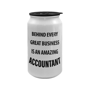 Behind every great business, Κούπα ταξιδιού μεταλλική με καπάκι (tin-can) 500ml