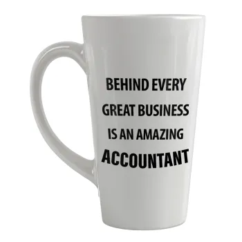 Behind every great business, Κούπα κωνική Latte Μεγάλη, κεραμική, 450ml