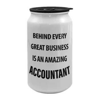 Behind every great business, Κούπα ταξιδιού μεταλλική με καπάκι (tin-can) 500ml